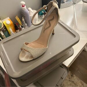 Nina Volanda Silver Glitter Heels